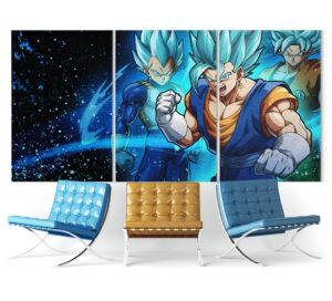 Tableau x3 Dragon Ball Super Vegeto Super Saiyan Blue