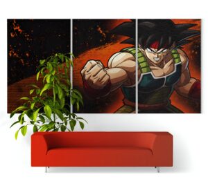 Tableau Bardock en 3 panneaux Dragon Ball Z