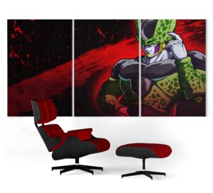 Tableau x3 Dragon Ball Z Cell Forme Parfaite
