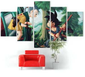 Tableau Dragon Ball Z avec Bulma et Goku petit