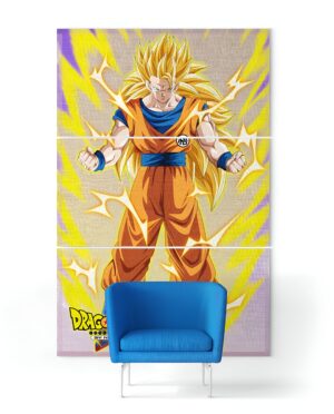 Tableau Goku SSJ3 en 3 panneaux Dragon Ball Z