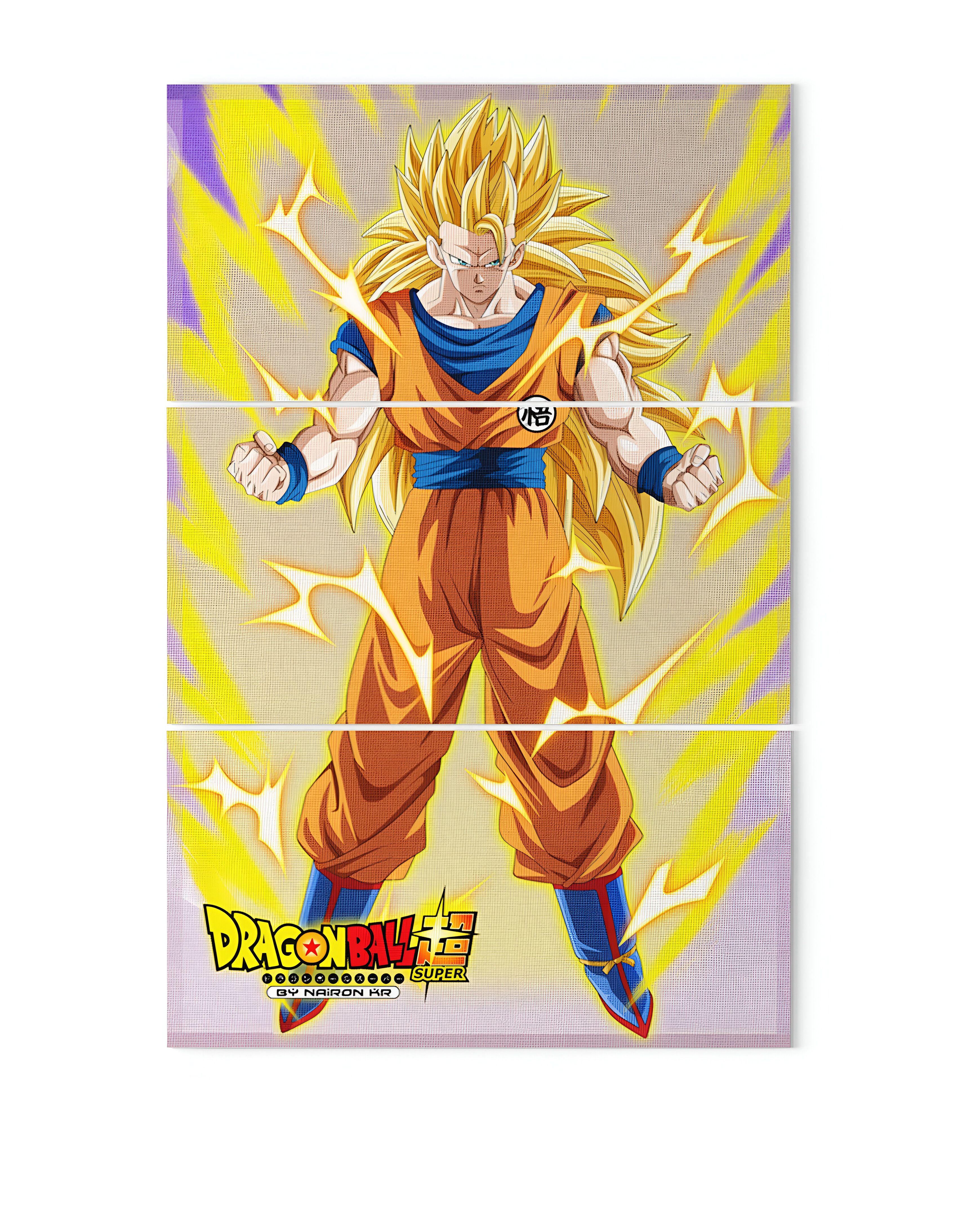 Tableau Goku SSJ3 en 3 panneaux Dragon Ball Z – Image 2