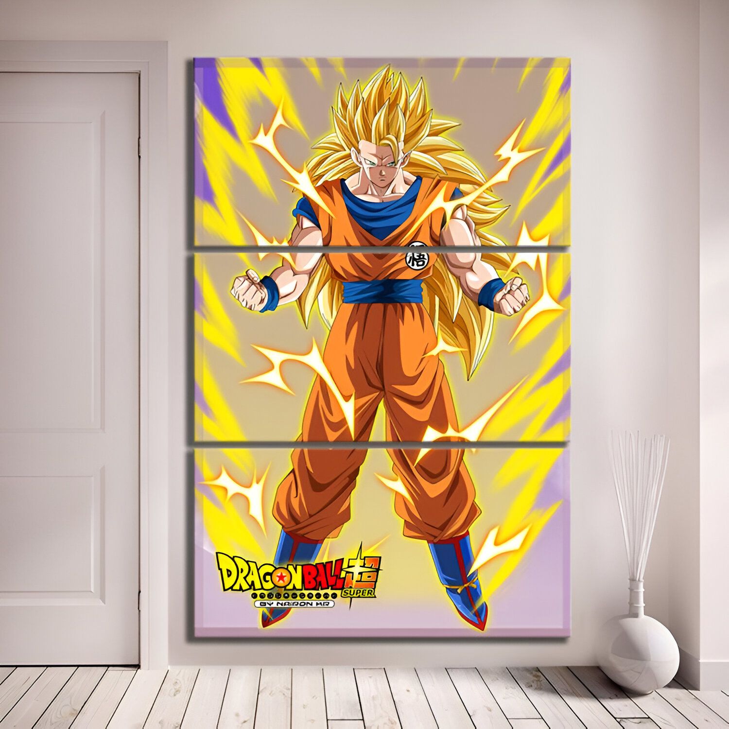 Tableau Goku SSJ3 en 3 panneaux Dragon Ball Z – Image 3