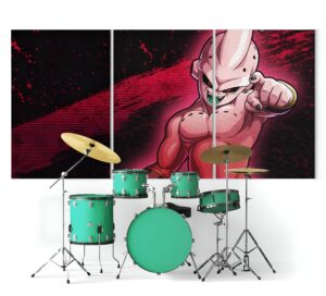 Tableau triptyque Kid Buu de Dragon Ball Z en 3 panneaux
