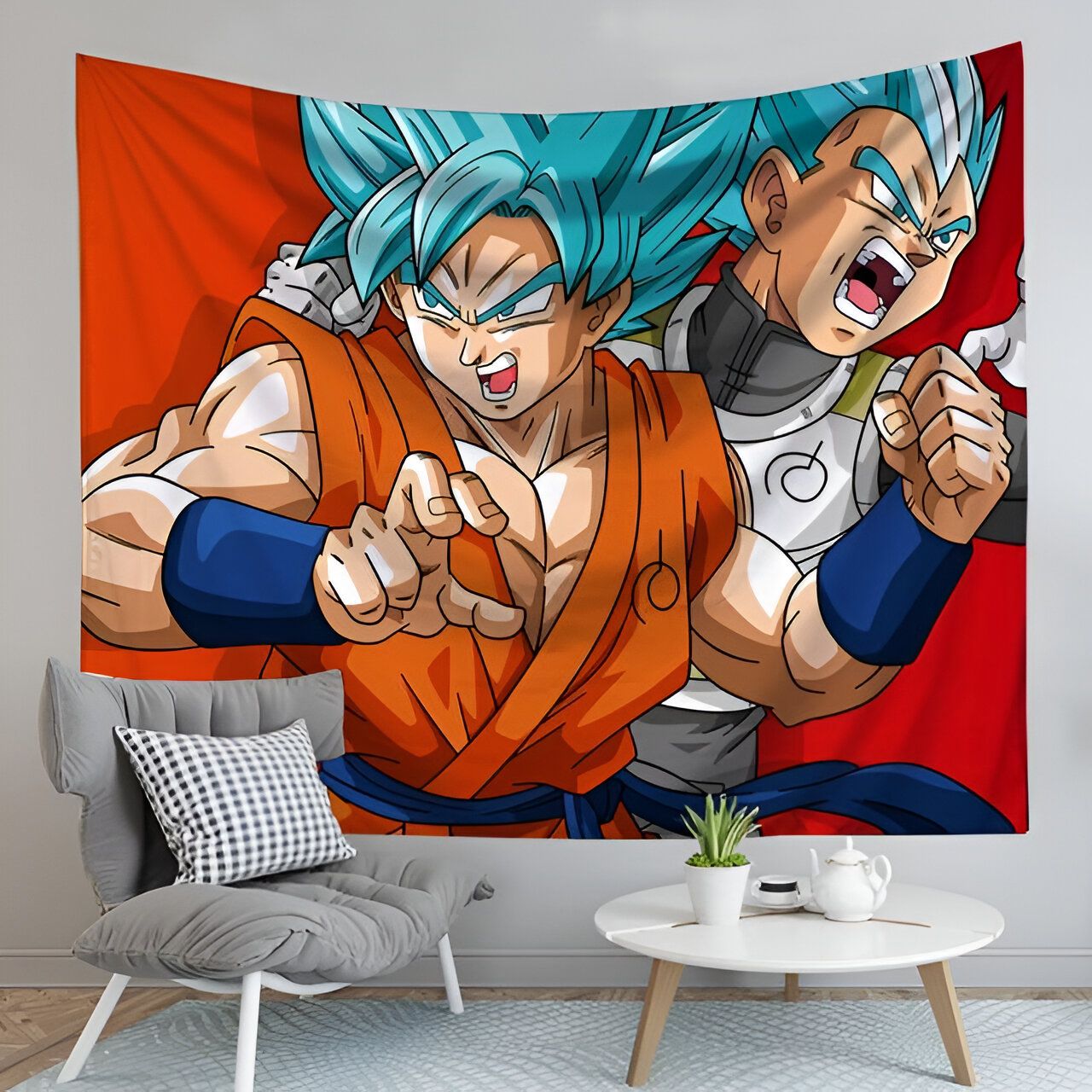 Toile Dragon Ball Vegeta & Goku Blue 230x150cm