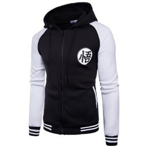 Veste à capuche Dragon Ball Z Kanji Go noir et blanc