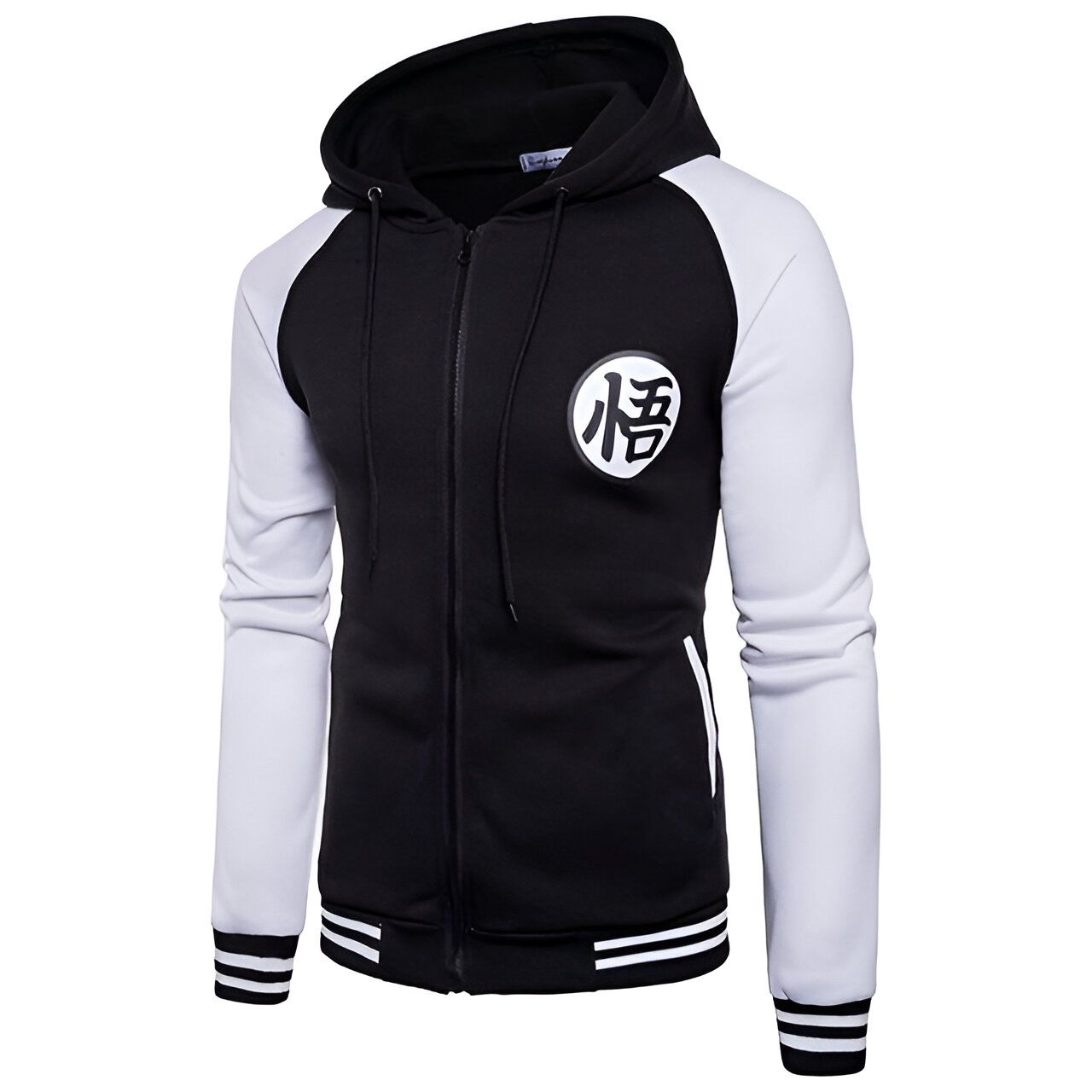 Veste à capuche Dragon Ball Z Kanji Go noir et blanc – Image 3