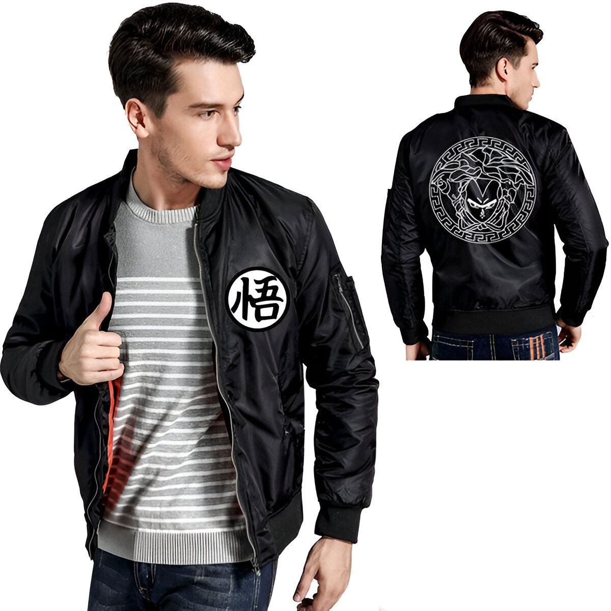 Bomber Vegeta DBZ Versace à doublure fine ou épaisse