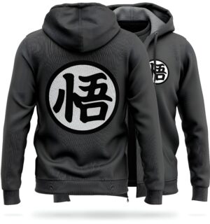 Veste DBZ molletonnée gris Kanji Go