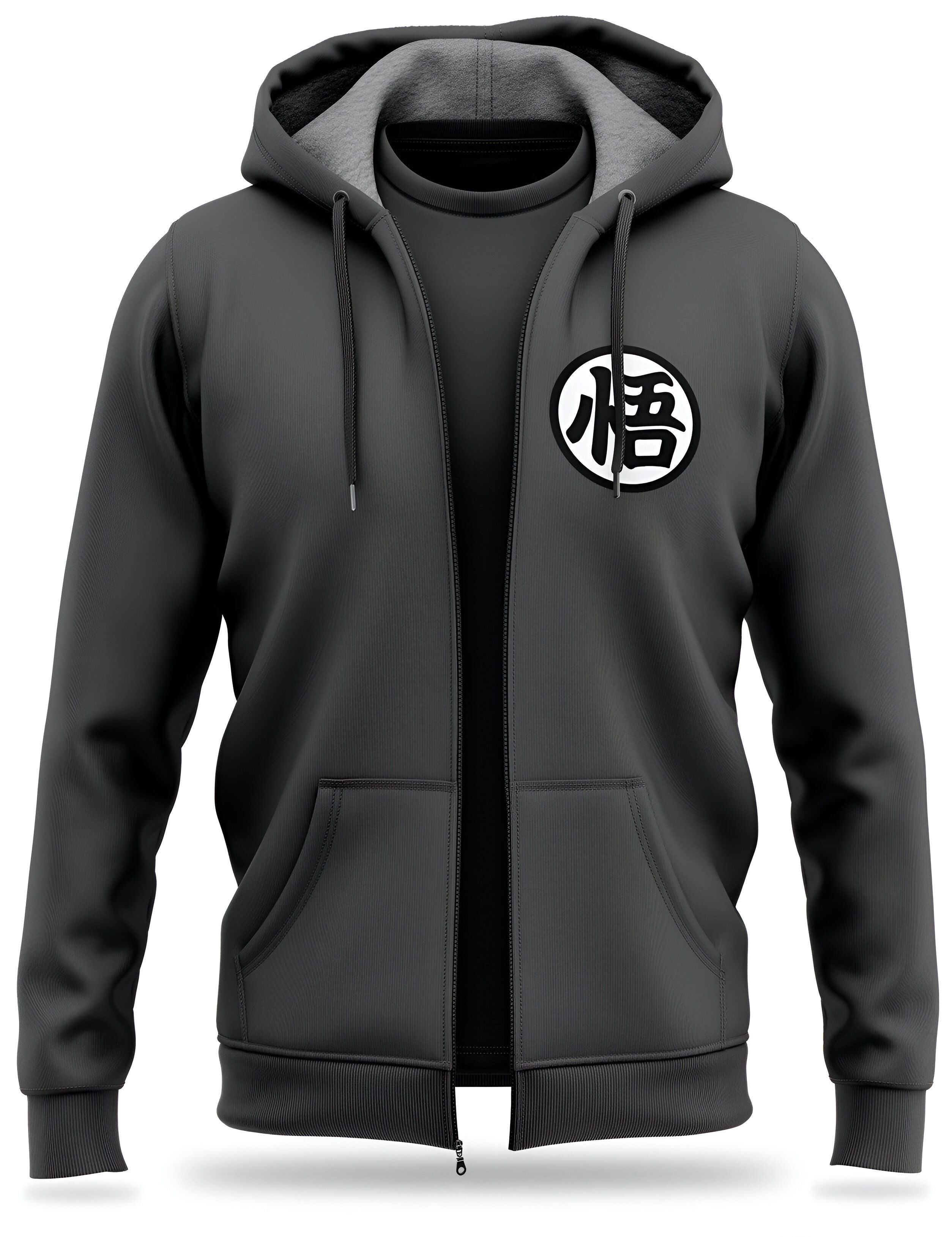 Veste DBZ molletonnée gris Kanji Go – Image 2