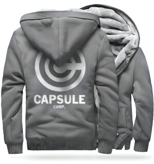 Veste DBZ Capsule Corp en polaire gris clair