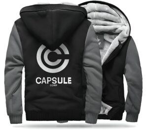 Veste DBZ Capsule Corp en polaire noir et gris