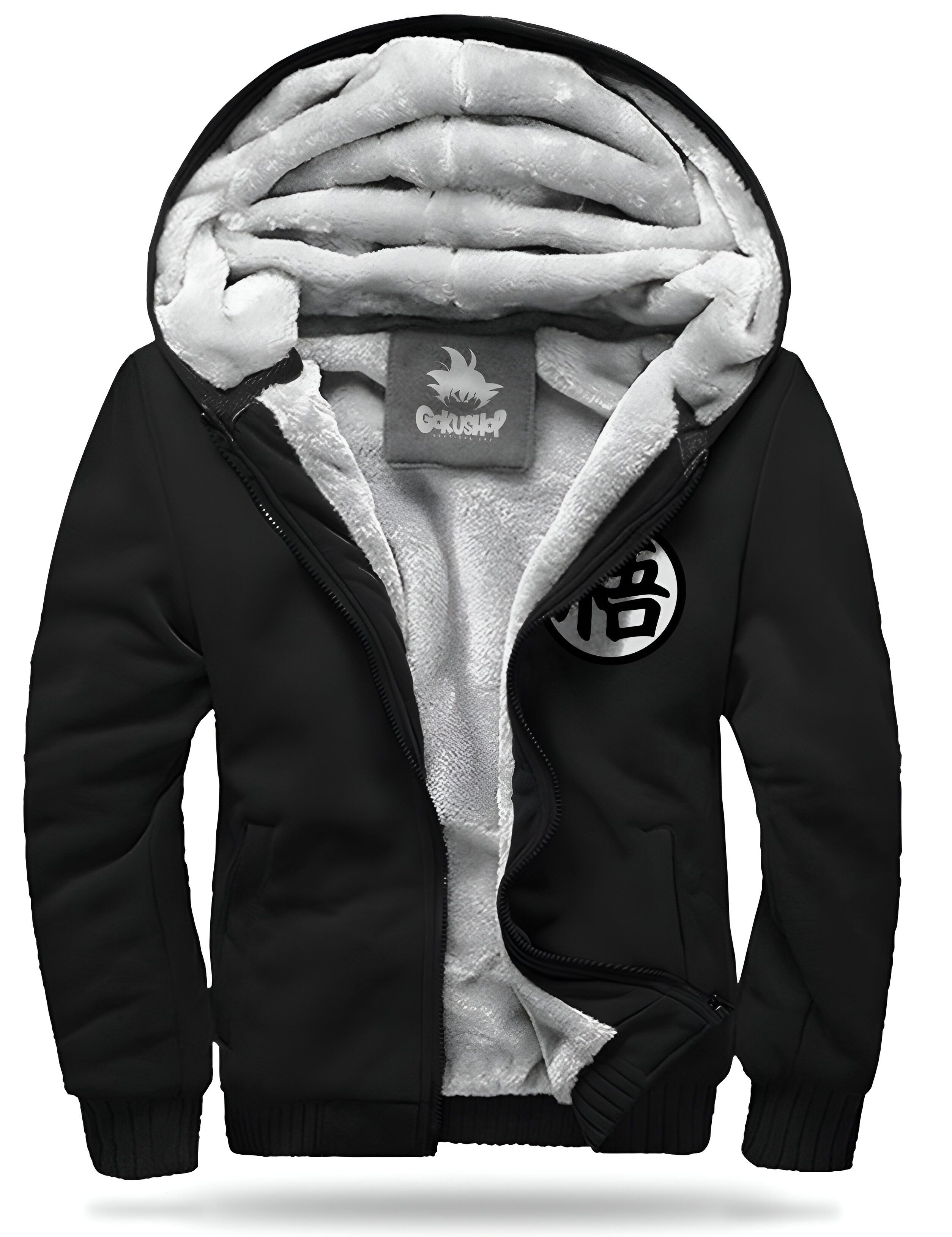 Veste polaire noire à capuche Dragon Ball Z Jeune Goku – Image 3