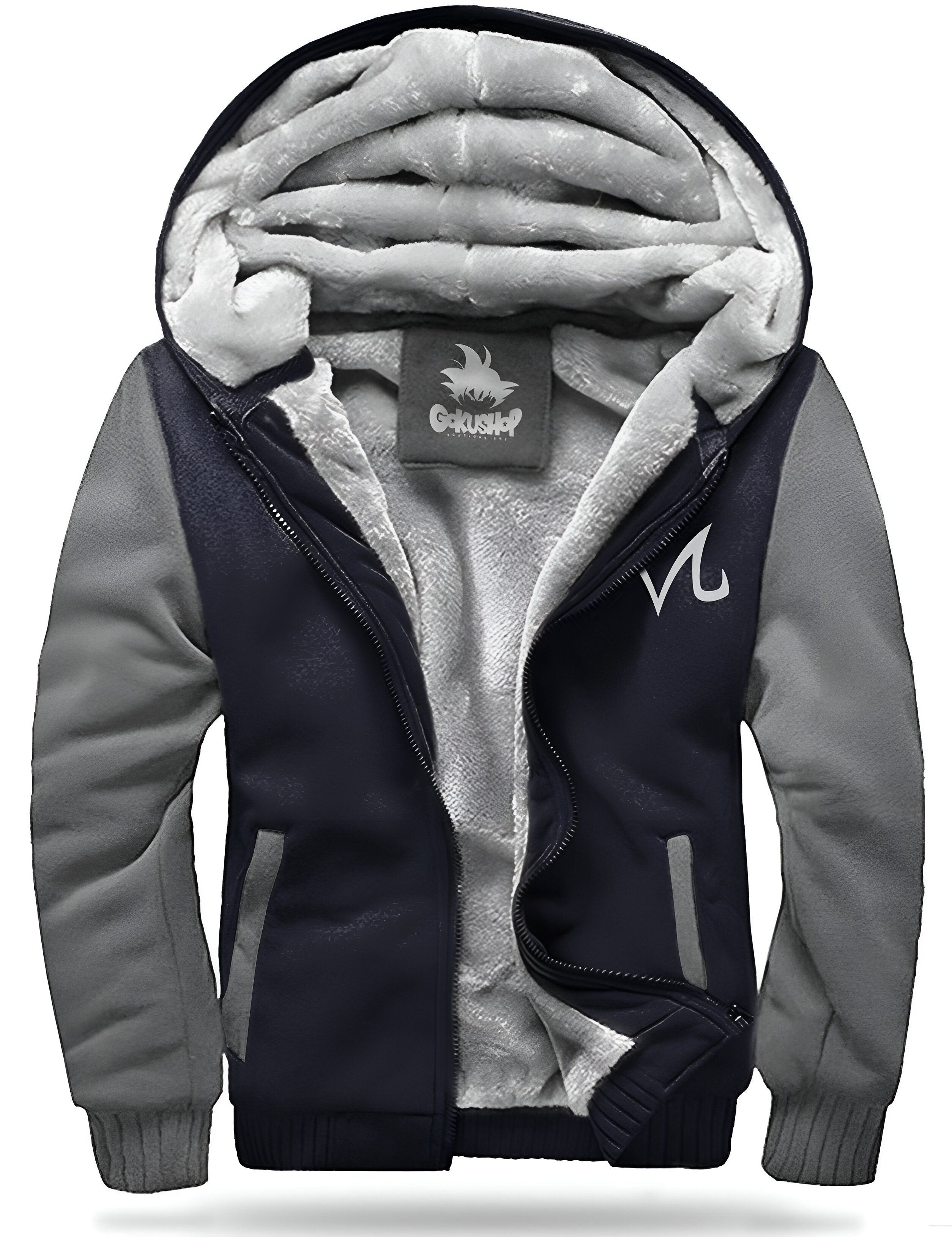 Veste polaire DBZ Majin noire et grise – Image 2