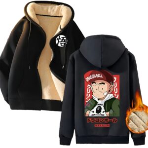 Veste streetwear polaire Dragon Ball avec Krilin