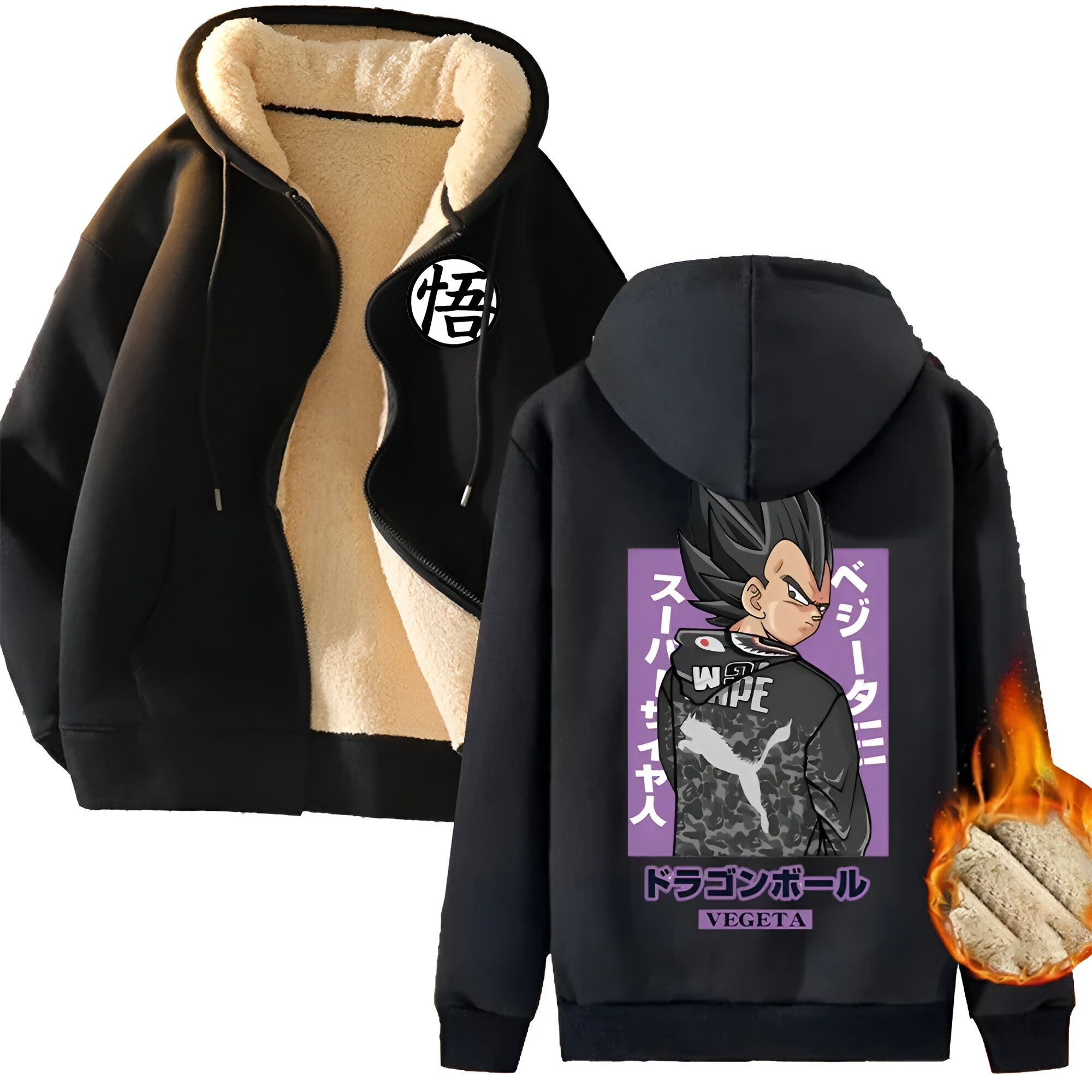 Veste streetwear polaire Vegeta Dragon Ball