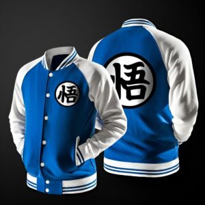 Veste Teddy Bleue et Blanche Dragon Ball Z Kanji Go